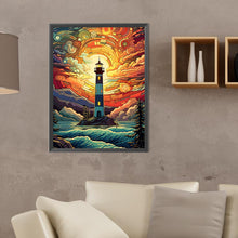 Load image into Gallery viewer, Diamond Painting - Full Round - Sunset seaside lighthouse (30*40CM)
