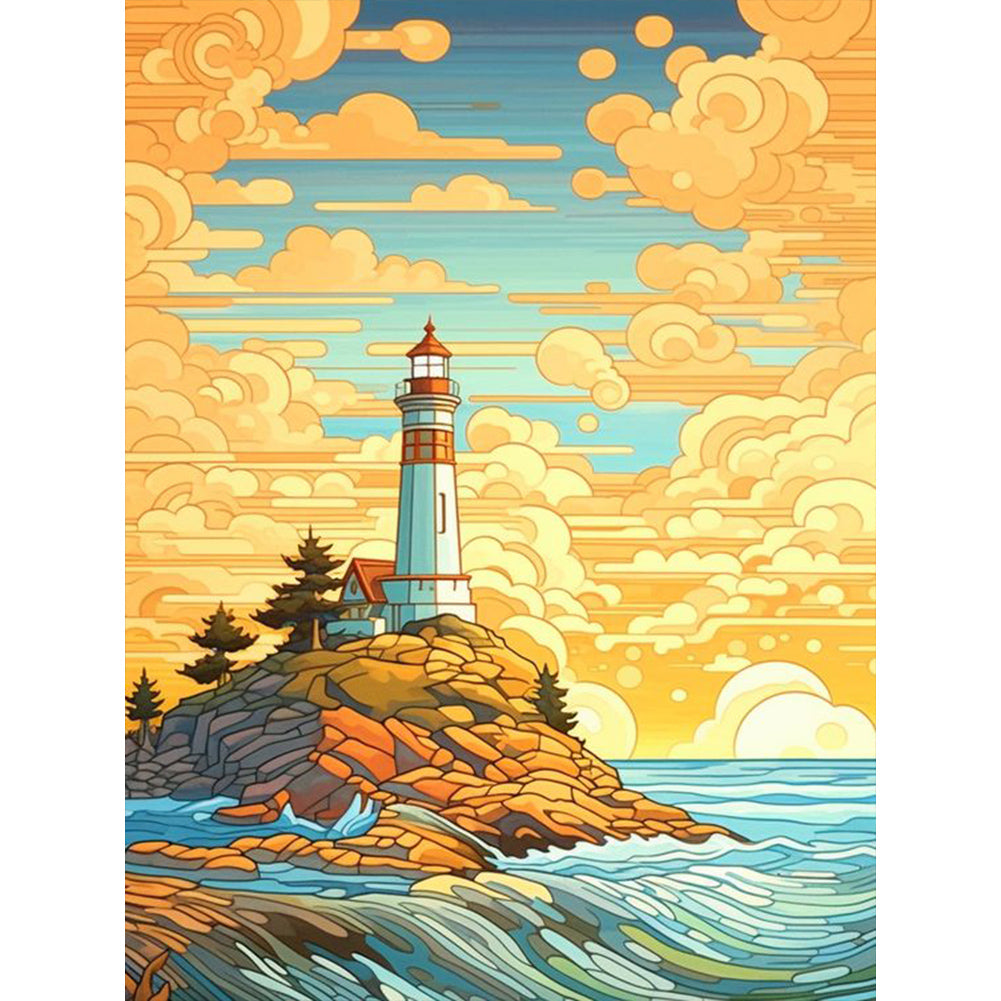 Diamond Painting - Full Round - Chaoyang seaside lighthouse (30*40CM)
