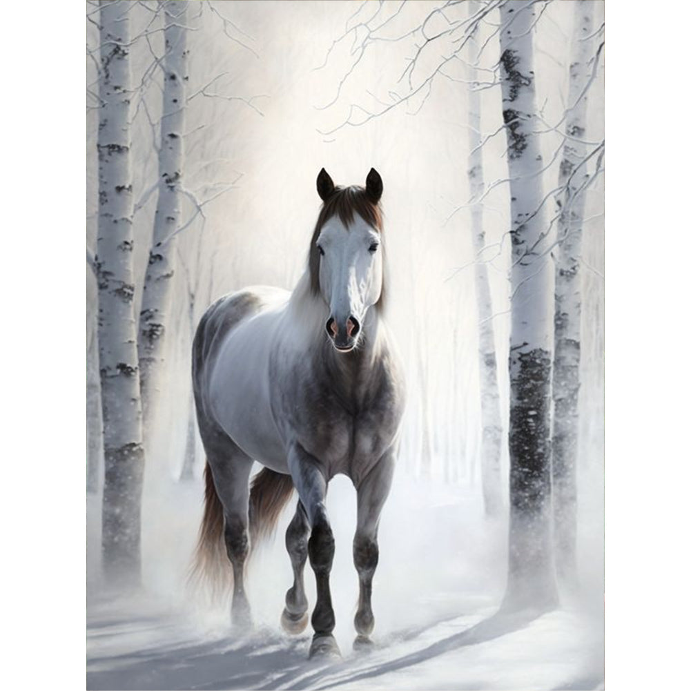 Diamond Painting - Full Round - white horse (30*40CM)