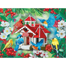 Load image into Gallery viewer, Diamond Painting - Full Square - Bird house with chirping birds and fragrant flowers (40*30CM)
