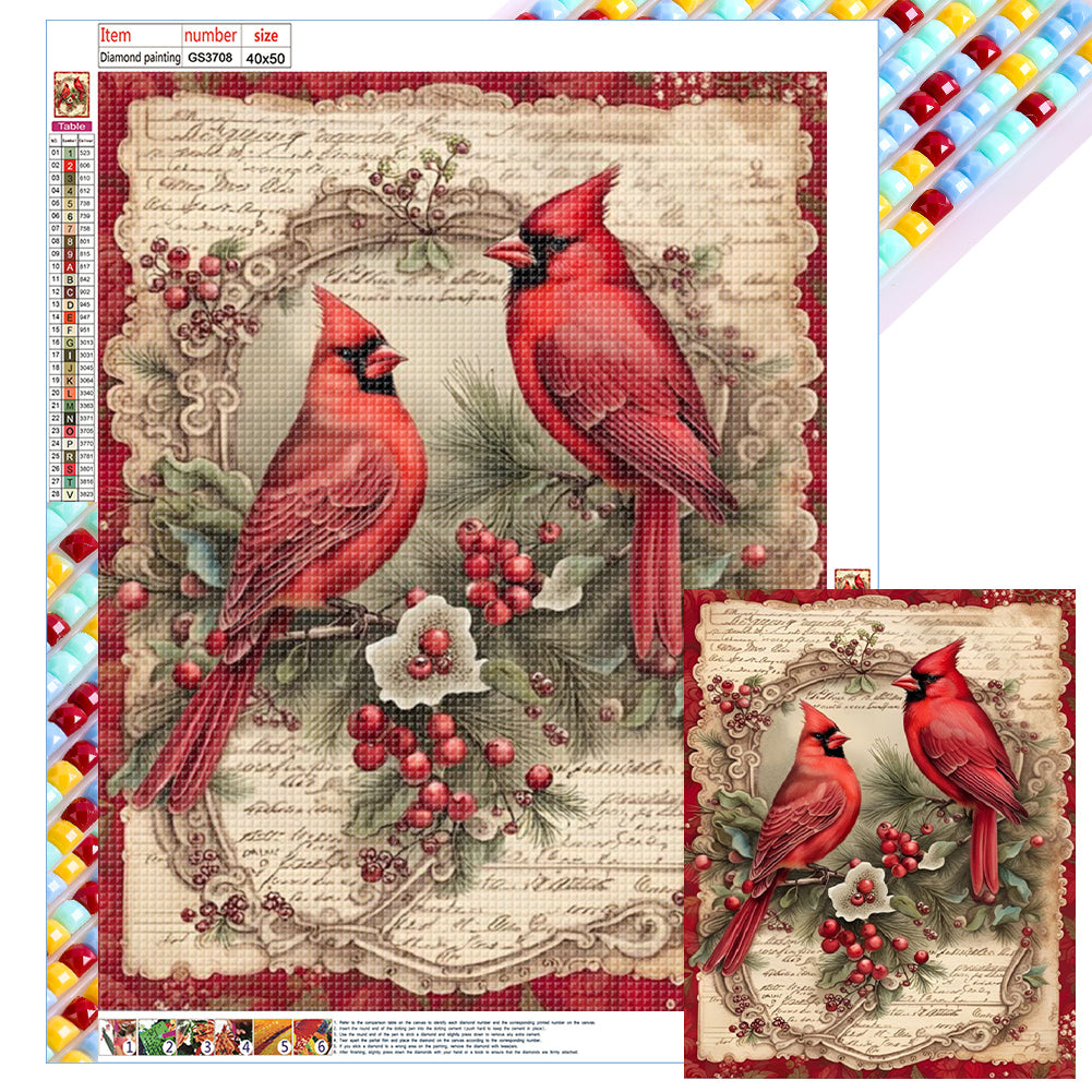 Diamond Painting - Full Square - Christmas cardinal (40*50CM)