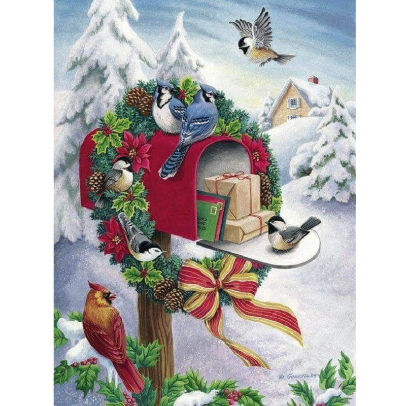 Diamond Painting - Full Square - cardinal in snow scene (30*40CM)