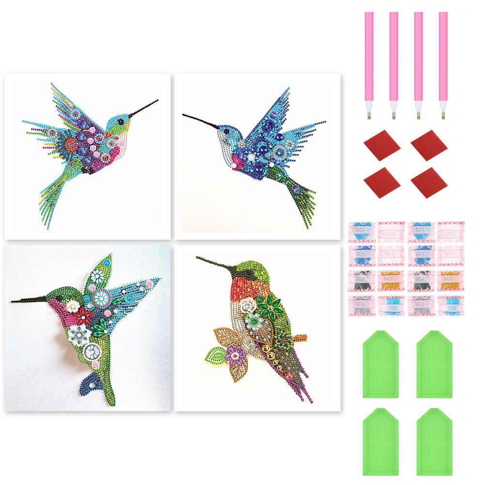 4pcs Diamond Painting Set - hummingbird (30*30CM)