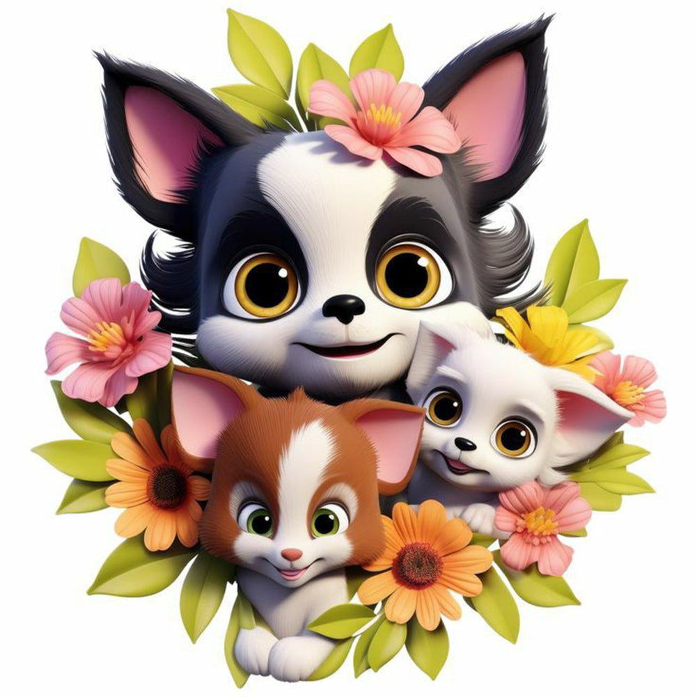 Diamond Painting - Full Round - puppy (30*30CM)