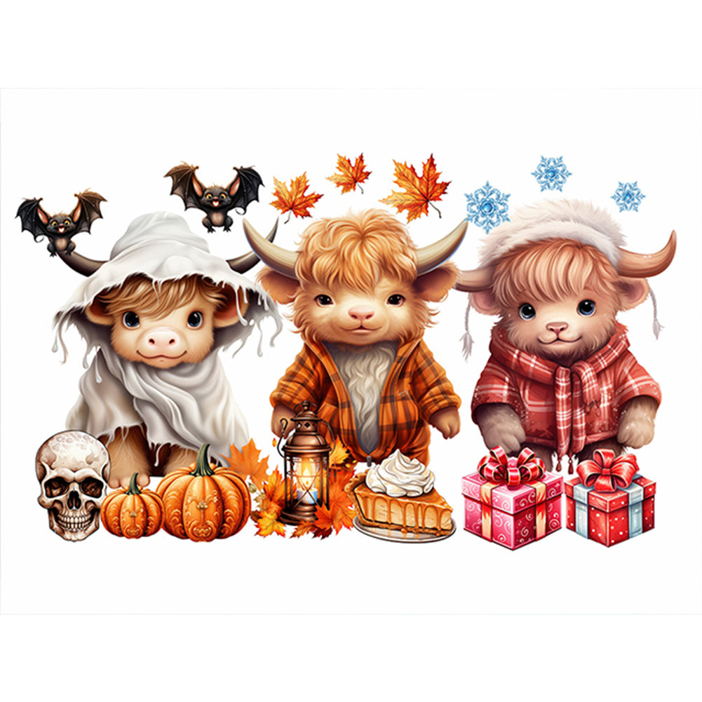 Diamond Painting - Full Round - halloween yak (40*30CM)