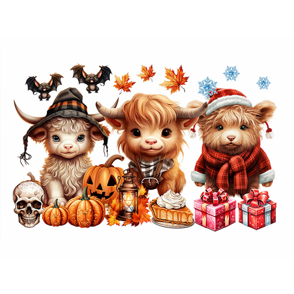 Diamond Painting - Full Round - halloween yak (40*30CM)