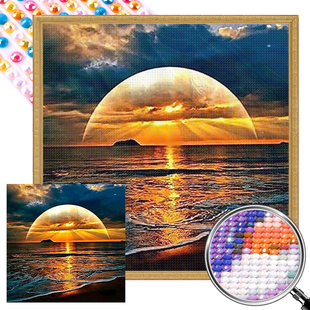 AB Diamond Painting - Full Round - sunrise at sea (40*40CM)