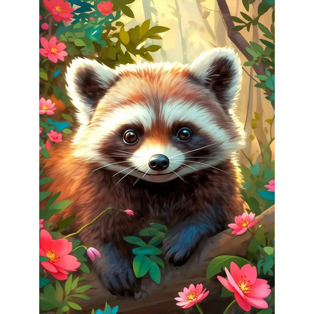 Diamond Painting - Full Round - raccoon (30*40CM)