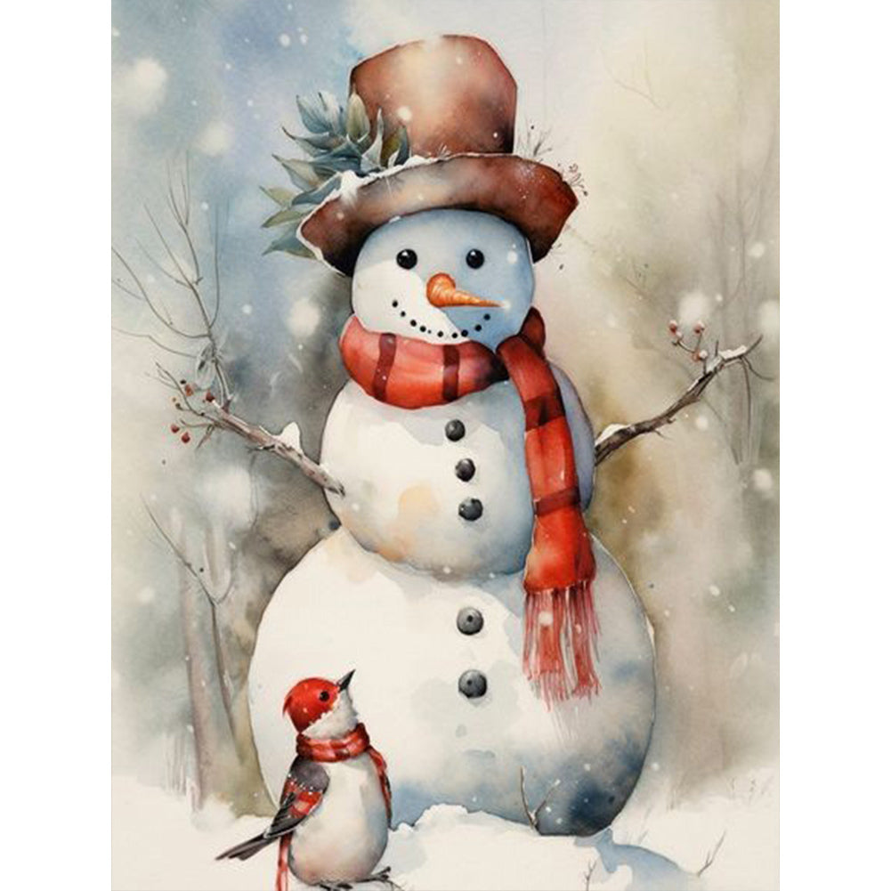 Diamond Painting - Full Round - Christmas snowman (30*40CM)