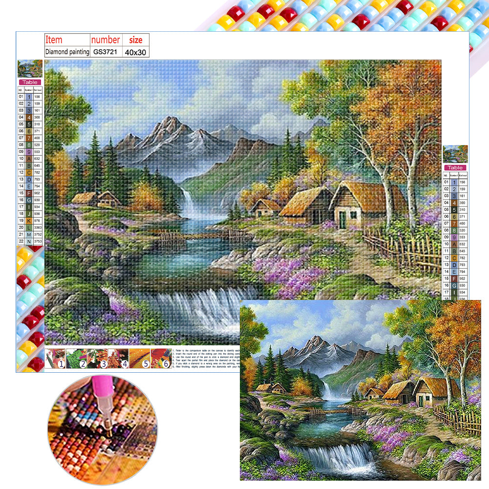Diamond Painting - Full Square - waterfall country (40*30CM)