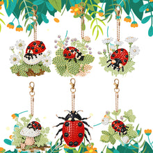 Load image into Gallery viewer, 6PCS Double Sided Special Shape Diamond Art Keyring (Garden Ladybird)
