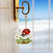 Load image into Gallery viewer, 6PCS Double Sided Special Shape Diamond Art Keyring (Garden Ladybird)
