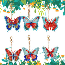 Load image into Gallery viewer, 6PCS Double Sided Special Shape Diamond Art Keyring (Garden Butterfly)
