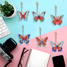 Load image into Gallery viewer, 6PCS Double Sided Special Shape Diamond Art Keyring (Garden Butterfly)
