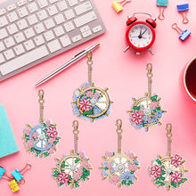 Load image into Gallery viewer, 6PCS Double Sided Special Shape Diamond Art Keyring (Flower Rudder)

