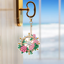 Load image into Gallery viewer, 6PCS Double Sided Special Shape Diamond Art Keyring (Flower Rudder)
