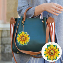 Load image into Gallery viewer, 6PCS Double Sided Special Shape Diamond Art Keyring (Sunflower Mandala)

