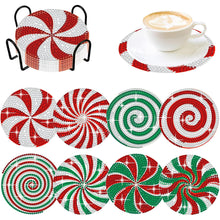 Load image into Gallery viewer, 8PCS Diamond Painting Art Coaster Kit with Holder (Christmas Daze)
