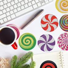 Load image into Gallery viewer, 8PCS Diamond Painting Art Coaster Kit with Holder (Christmas Candy)
