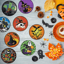 Load image into Gallery viewer, 8PCS Diamond Painting Coasters Kits with Holder (Halloween Character)
