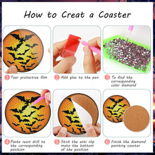 Load image into Gallery viewer, 8PCS Diamond Painting Coasters Kits with Holder (Halloween Character)
