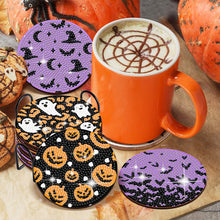 Load image into Gallery viewer, 8PCS Diamond Painting Coasters Kits with Holder (Halloween Pattern)
