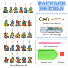 Load image into Gallery viewer, 26PCS Special Shape Diamond Art Keyring 26Letters for Adult Kid Handbag Decor
