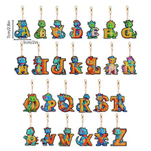 Load image into Gallery viewer, 26PCS Special Shape Diamond Art Keyring 26Letters for Adult Kid Handbag Decor
