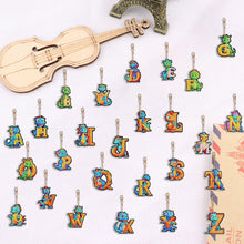 Load image into Gallery viewer, 26PCS Special Shape Diamond Art Keyring 26Letters for Adult Kid Handbag Decor
