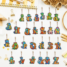 Load image into Gallery viewer, 26PCS Special Shape Diamond Art Keyring 26Letters for Adult Kid Handbag Decor
