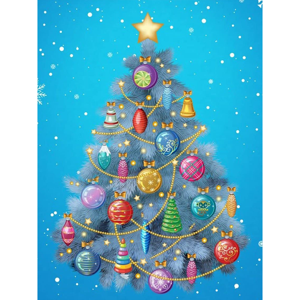 Diamond Painting - Full Round - Christmas tree with lights (30*40CM)