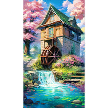 Load image into Gallery viewer, Diamond Painting - Full Round - house by pond (40*70CM)

