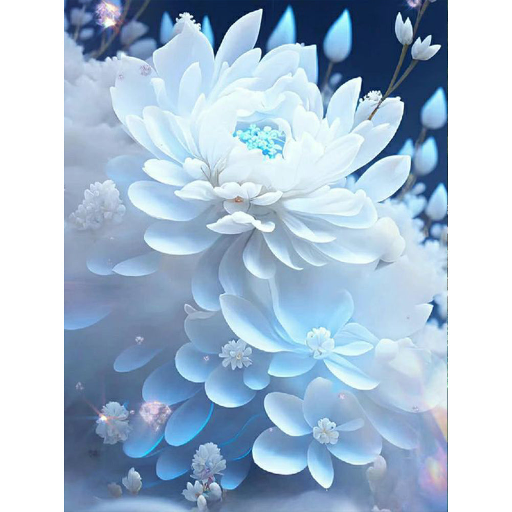Diamond Painting - Full Round - Snow-colored ice lotus (30*40CM)