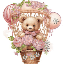Load image into Gallery viewer, Diamond Painting - Partial Special Shaped - flowers hot air balloon bear (30*30CM)
