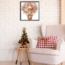 Load image into Gallery viewer, Diamond Painting - Partial Special Shaped - flowers hot air balloon bear (30*30CM)
