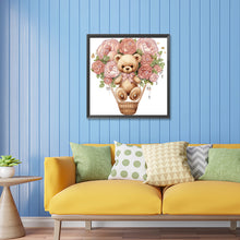 Load image into Gallery viewer, Diamond Painting - Partial Special Shaped - flowers hot air balloon bear (30*30CM)
