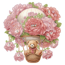 Load image into Gallery viewer, Diamond Painting - Partial Special Shaped - flowers hot air balloon bear (30*30CM)
