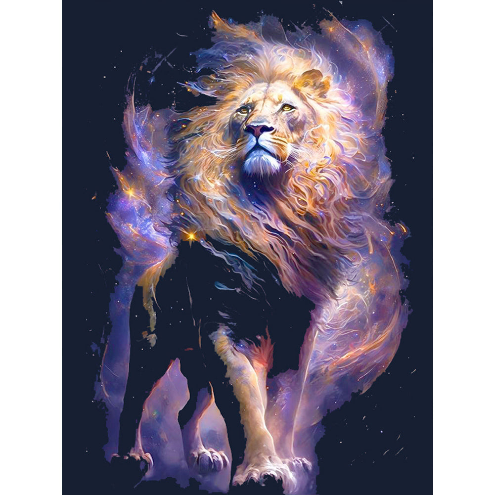 Diamond Painting - Full Round - starry sky lion (30*40CM)