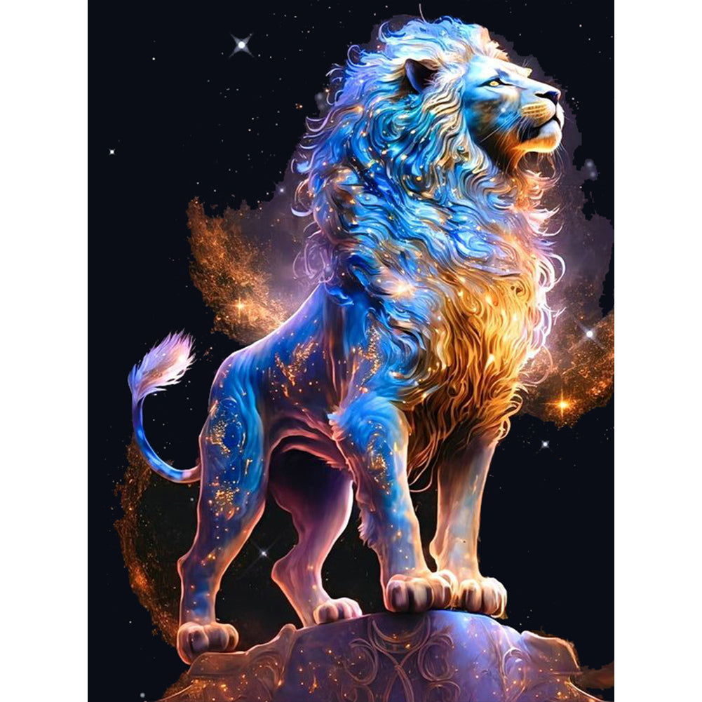 Diamond Painting - Full Round - starry sky lion (30*40CM)