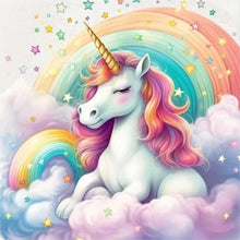Load image into Gallery viewer, Diamond Painting - Full Round - colorful cloud unicorn (30*30CM)
