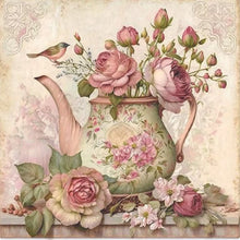 Load image into Gallery viewer, Diamond Painting - Full Round - Pink flower teapot (40*40CM)
