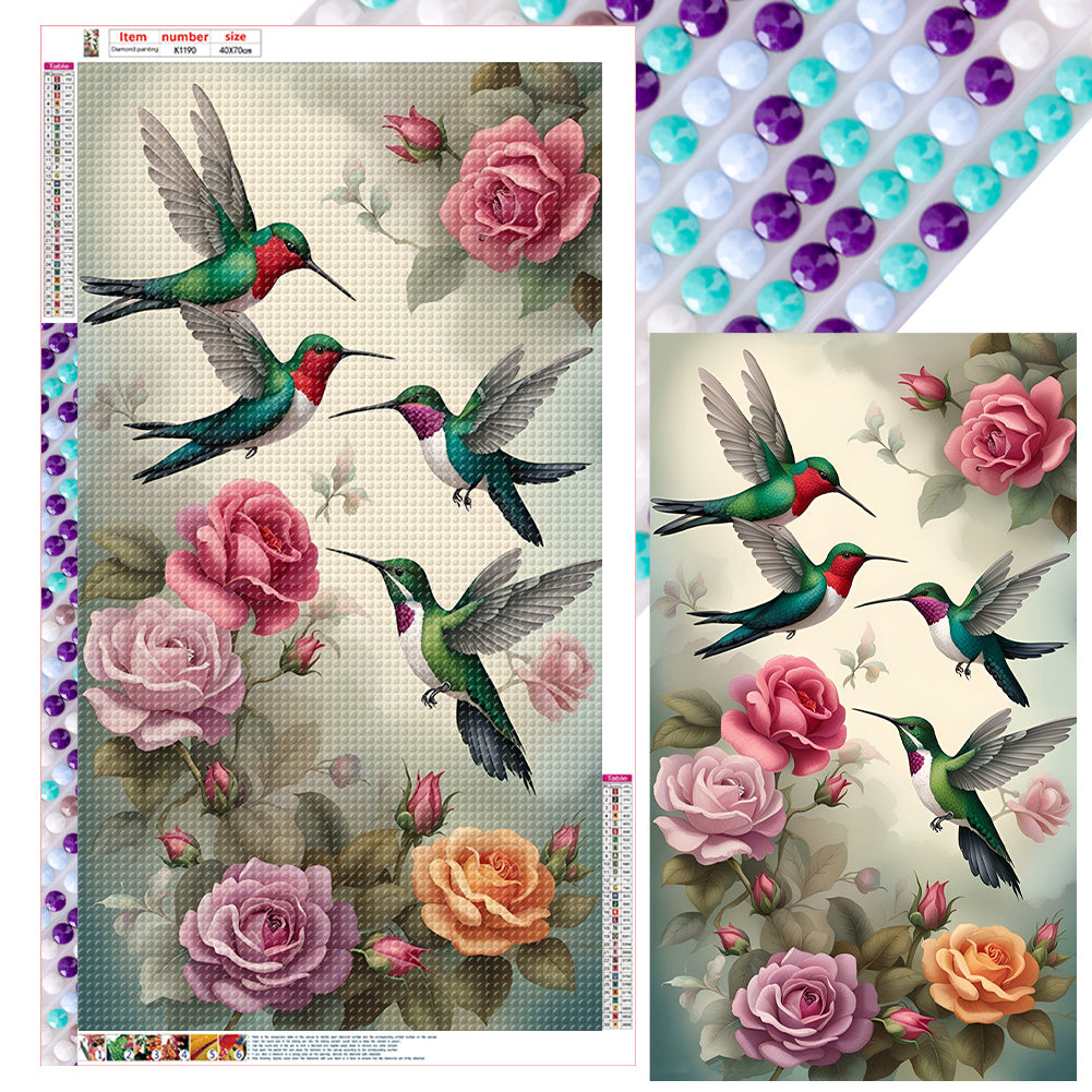 Diamond Painting - Full Round - Birds singing and flowers fragrant (40*70CM)