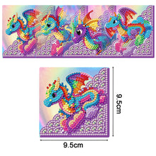 Load image into Gallery viewer, 4PCS Special Shape+Round Diamond Painting Bookmark Kits Kits(Rainbow Pteranodon)
