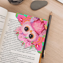 Load image into Gallery viewer, 4PCS Special Shape+Round Diamond Painting Bookmark Kits Kits (Pink Owl)
