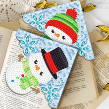 Load image into Gallery viewer, 4PCS Special Shape+Round Diamond Painting Bookmark Kits Kits(Cartoon Snowman #6)
