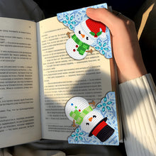 Load image into Gallery viewer, 4PCS Special Shape+Round Diamond Painting Bookmark Kits Kits(Cartoon Snowman #6)
