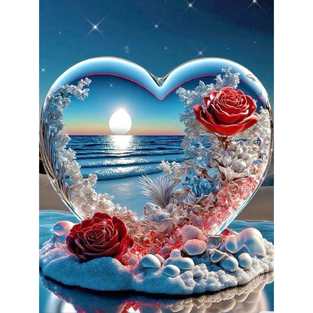 Diamond Painting - Full Round - Seaside Heart Shaped Crystal (30*40CM)