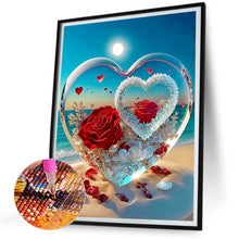 Load image into Gallery viewer, Diamond Painting - Full Round - Heart shaped crystal on the beach (30*40CM)
