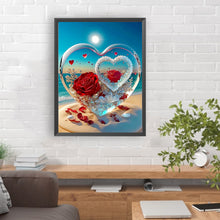 Load image into Gallery viewer, Diamond Painting - Full Round - Heart shaped crystal on the beach (30*40CM)
