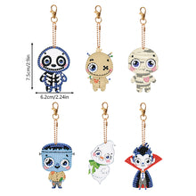 Load image into Gallery viewer, 6PCS Double Sided Special Shape Diamond Painting Art Keychain Pendant Wacky Doll
